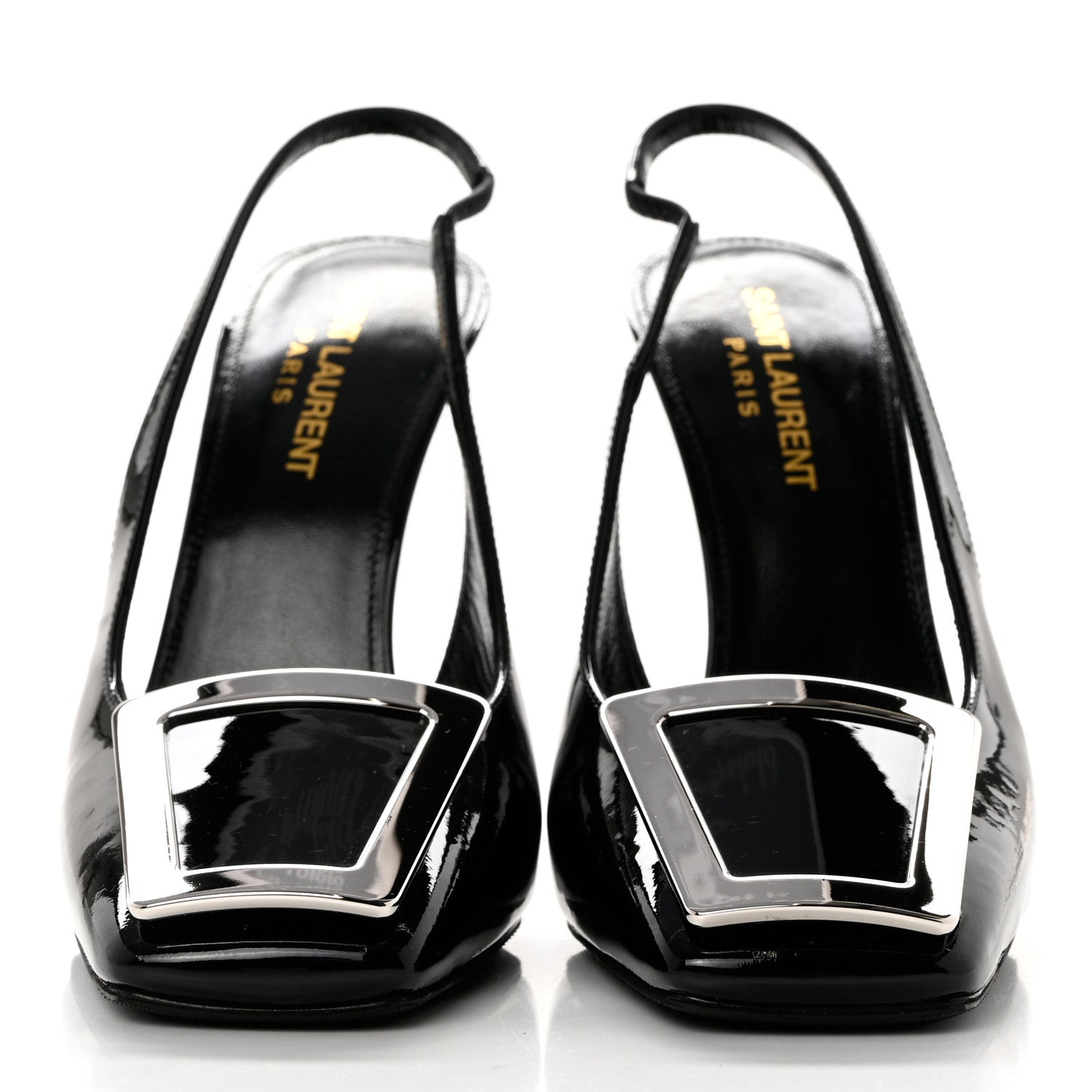 Saint Laurent Patent Maxine 115mm Slingback Pumps 36.5 Black 2 of 9