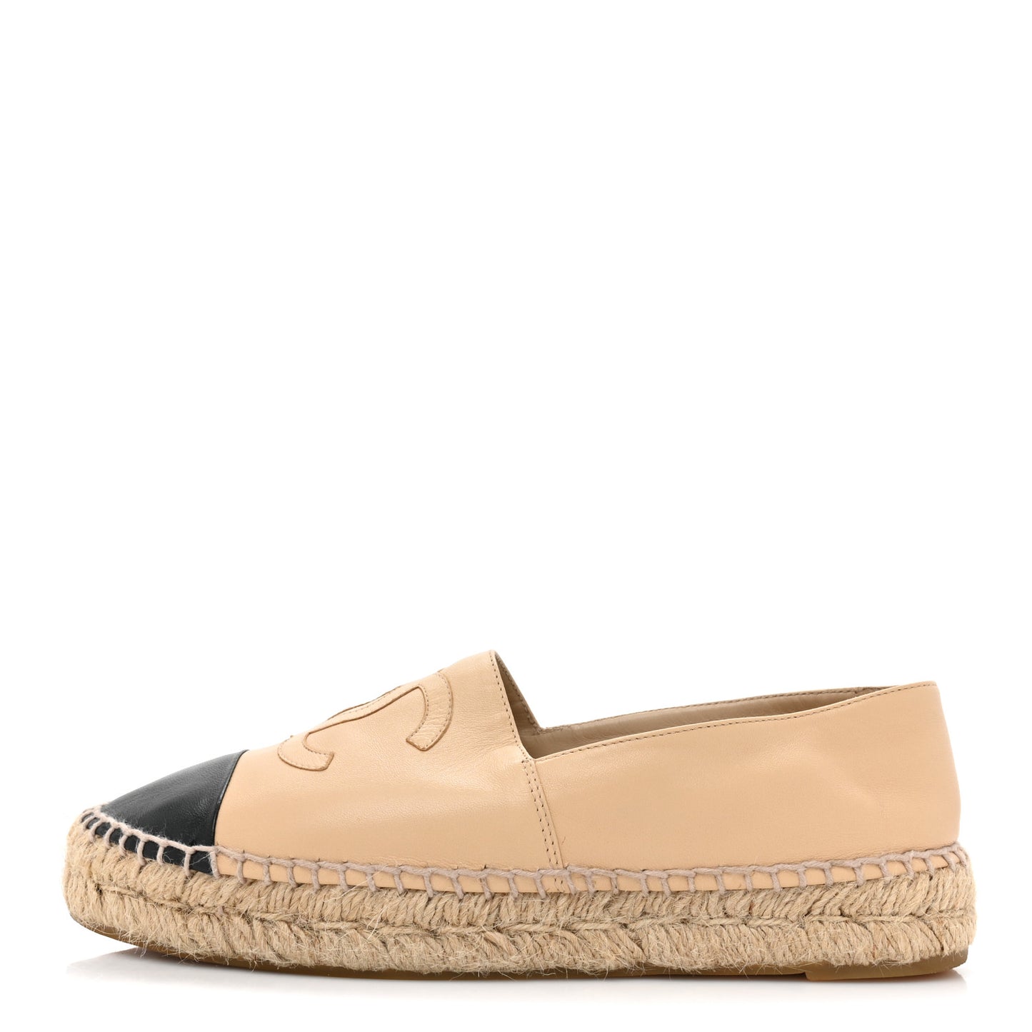 Lambskin CC Espadrilles 38 Beige Black