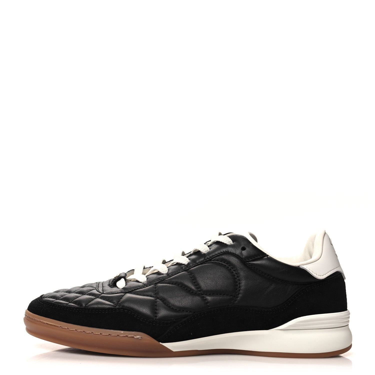 Chanel Suede Calfskin Quilted Sneakers 38.5 Black 1 of 9