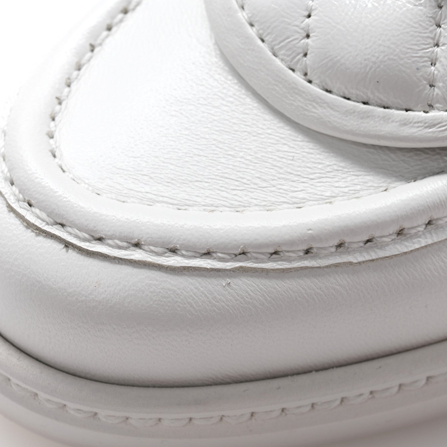 Chanel Shiny Lambskin Quilted CC Turnlock Loafers 35.5 White 10 of 10
