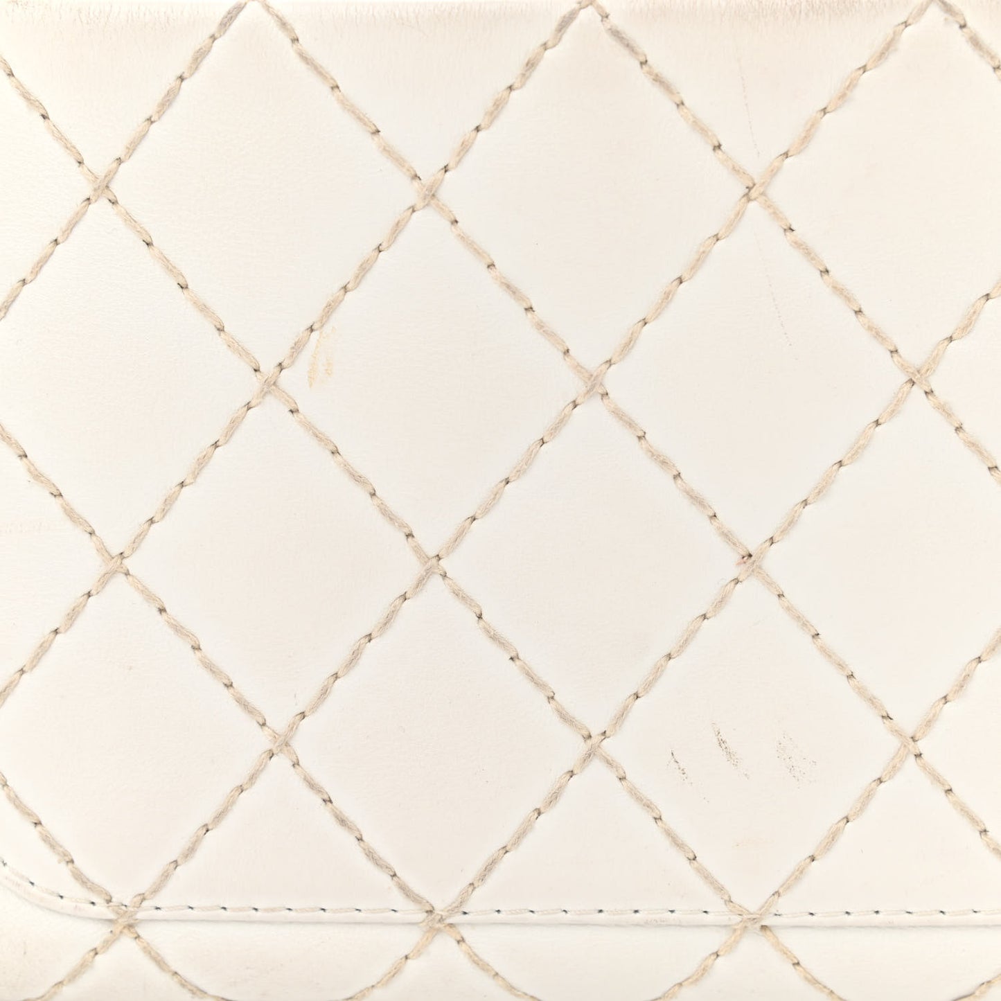 Calfskin Wild Stitch Top Handle Bag White