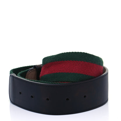 Gucci Nylon Calfskin Double G 40mm Web Belt 80 32 Green Red Black 4 of 6