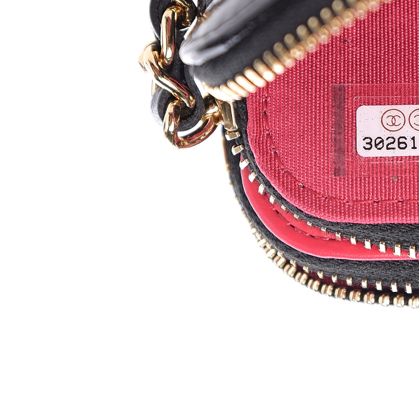 Glazed Aged Calfskin Quilted CC Small Clutch With Chain Black