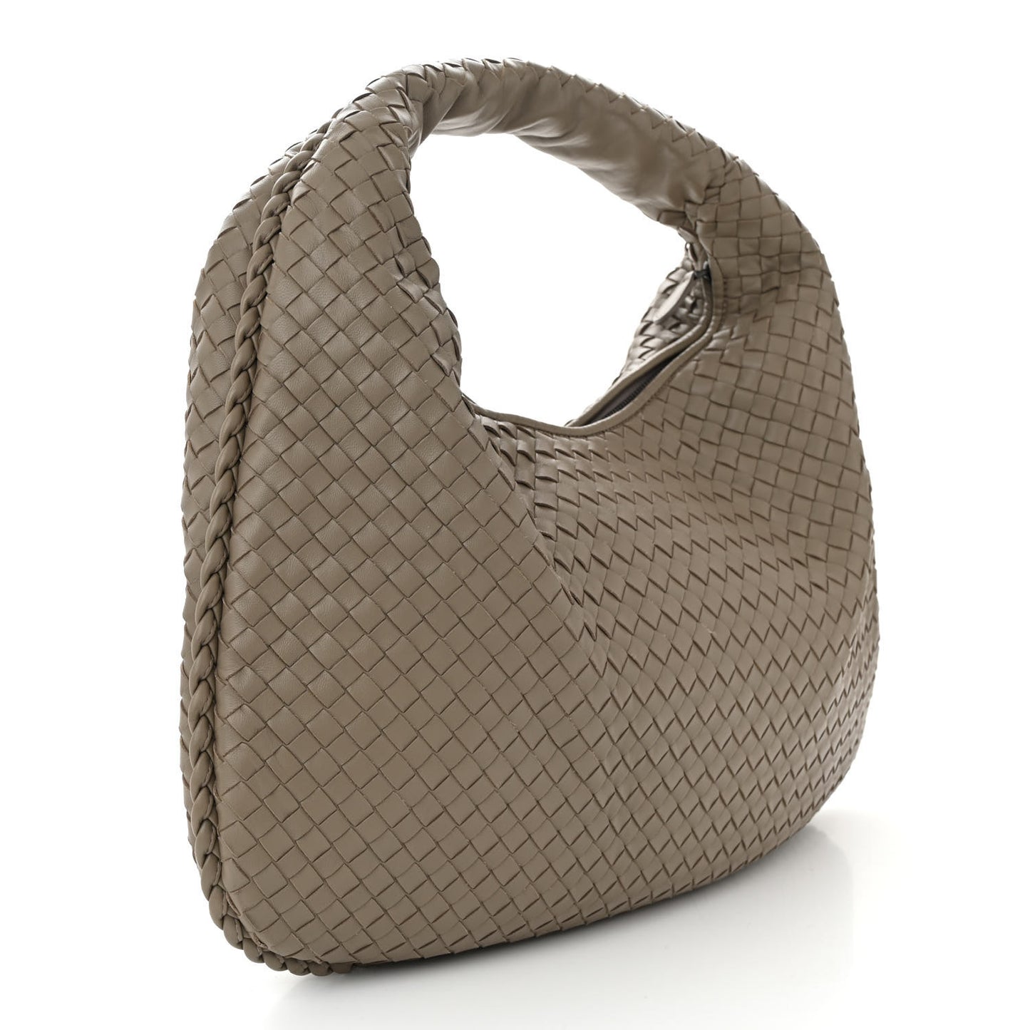 Nappa Intrecciato Large Veneta Hobo Fume