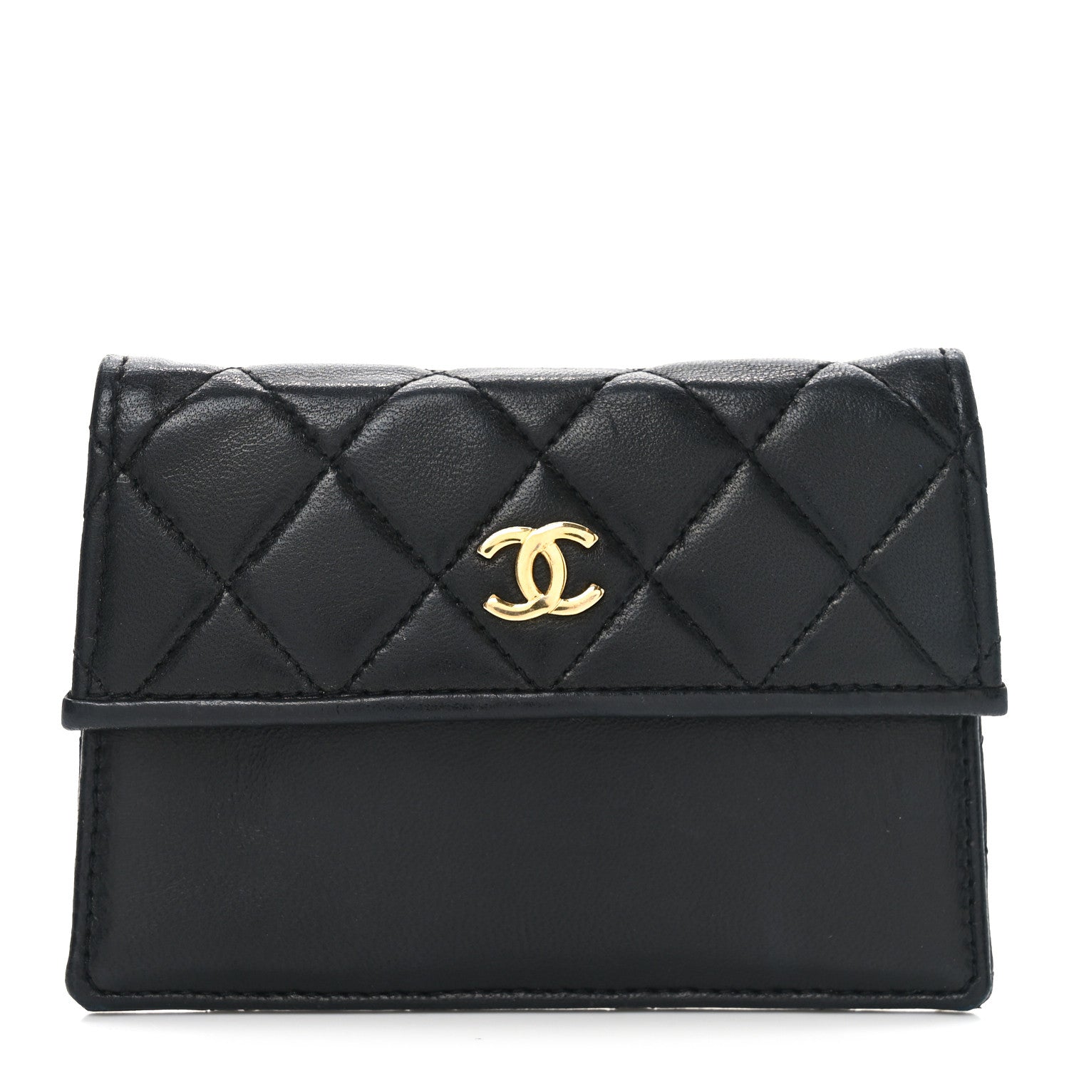 Chanel Lambskin Quilted Coin Purse Black 1 of 7