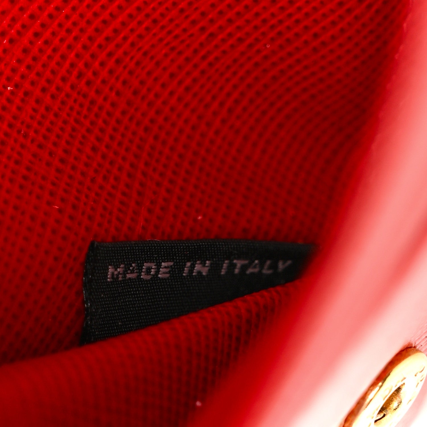 Prada Saffiano Metal Oro Chain Wallet Fuoco 7 of 11