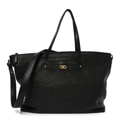 Salvatore Ferragamo Calfskin Large Mika Tote Black 1 of 10