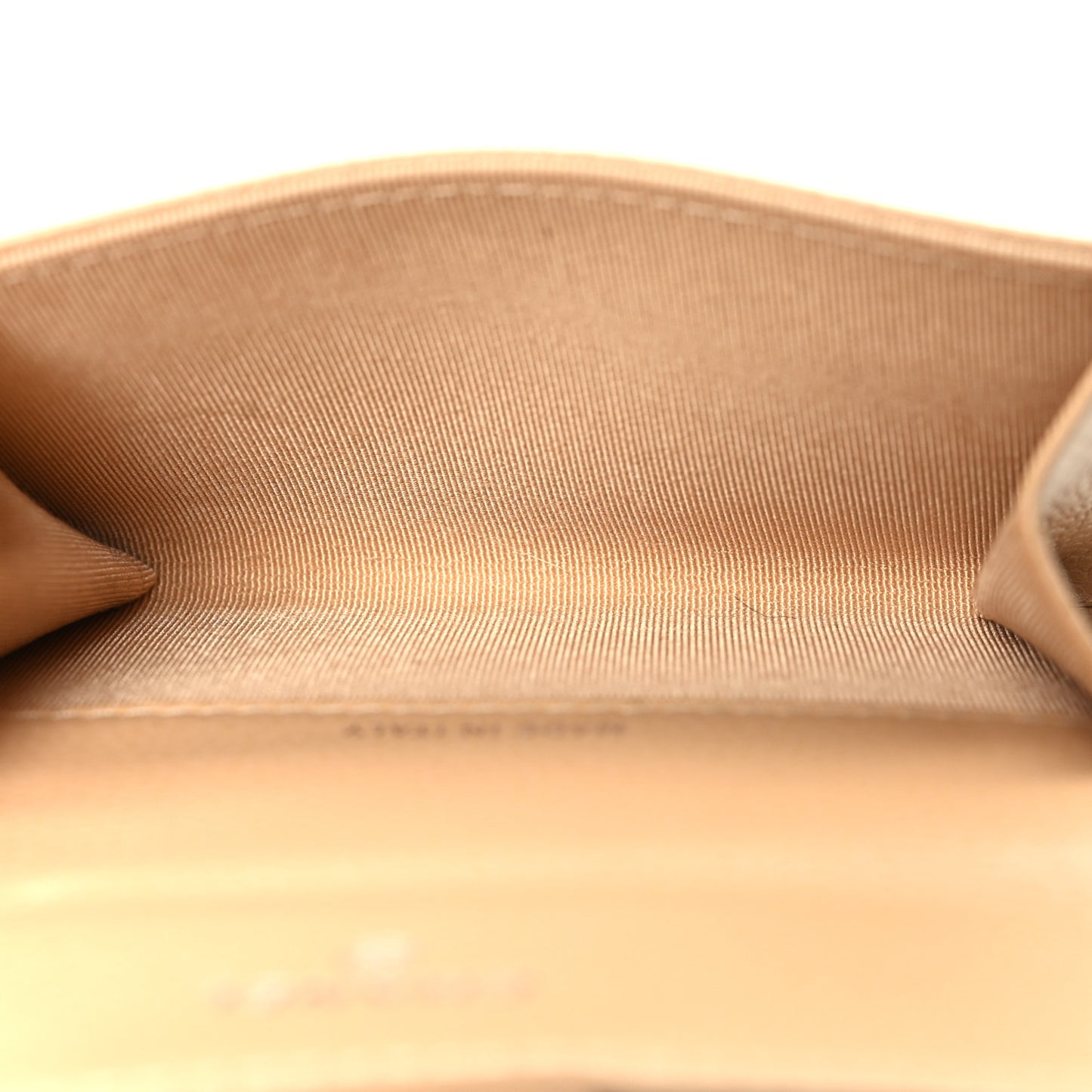 Caviar Quilted Flap Card Holder Wallet Beige