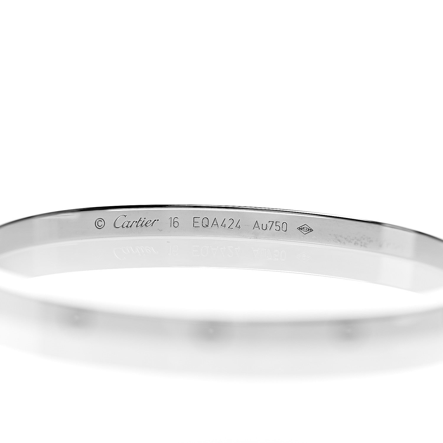 Cartier 18K White Gold Small LOVE Bracelet 16 3 of 4