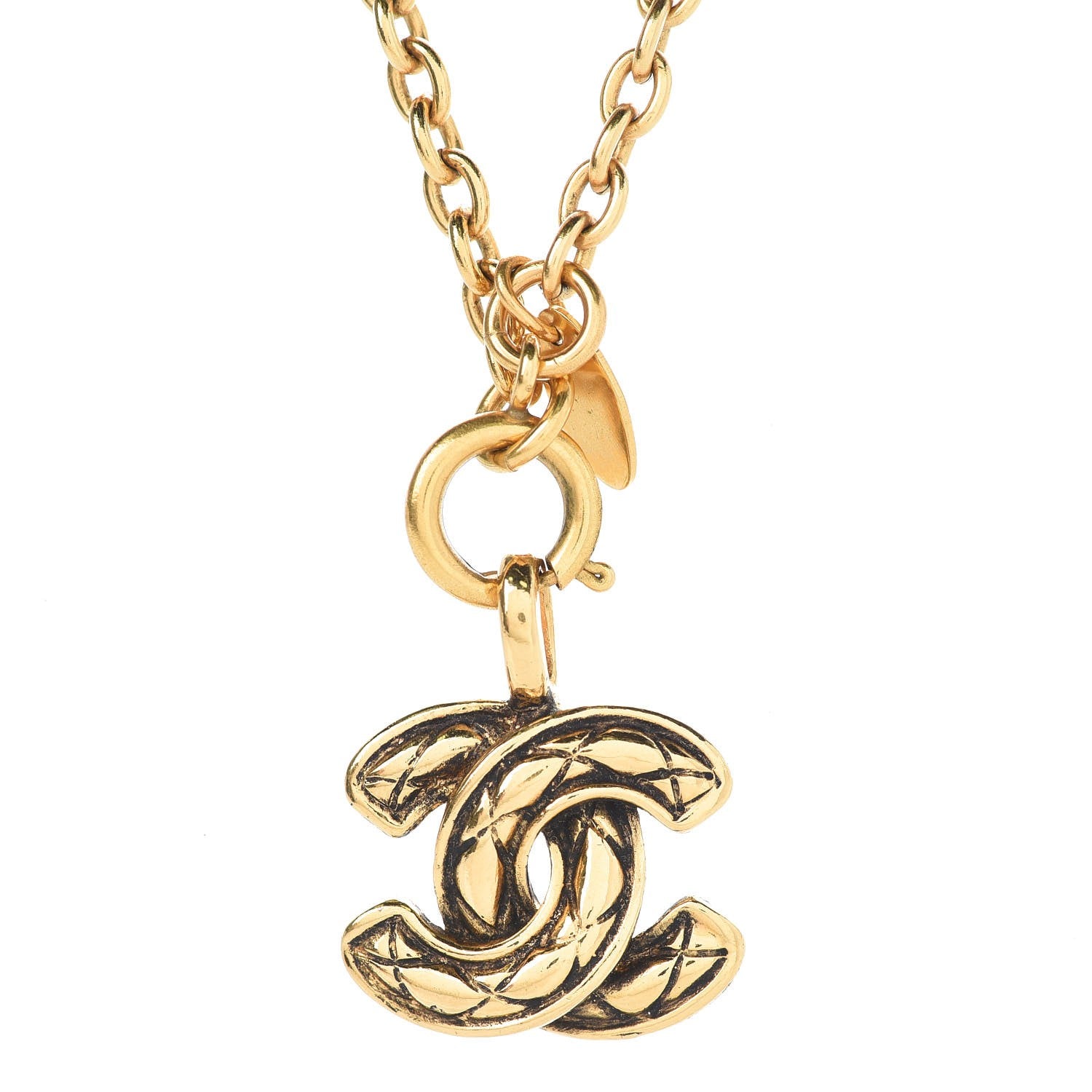 Chanel Quilted CC Long Chain Necklace Gold 6 of 6
