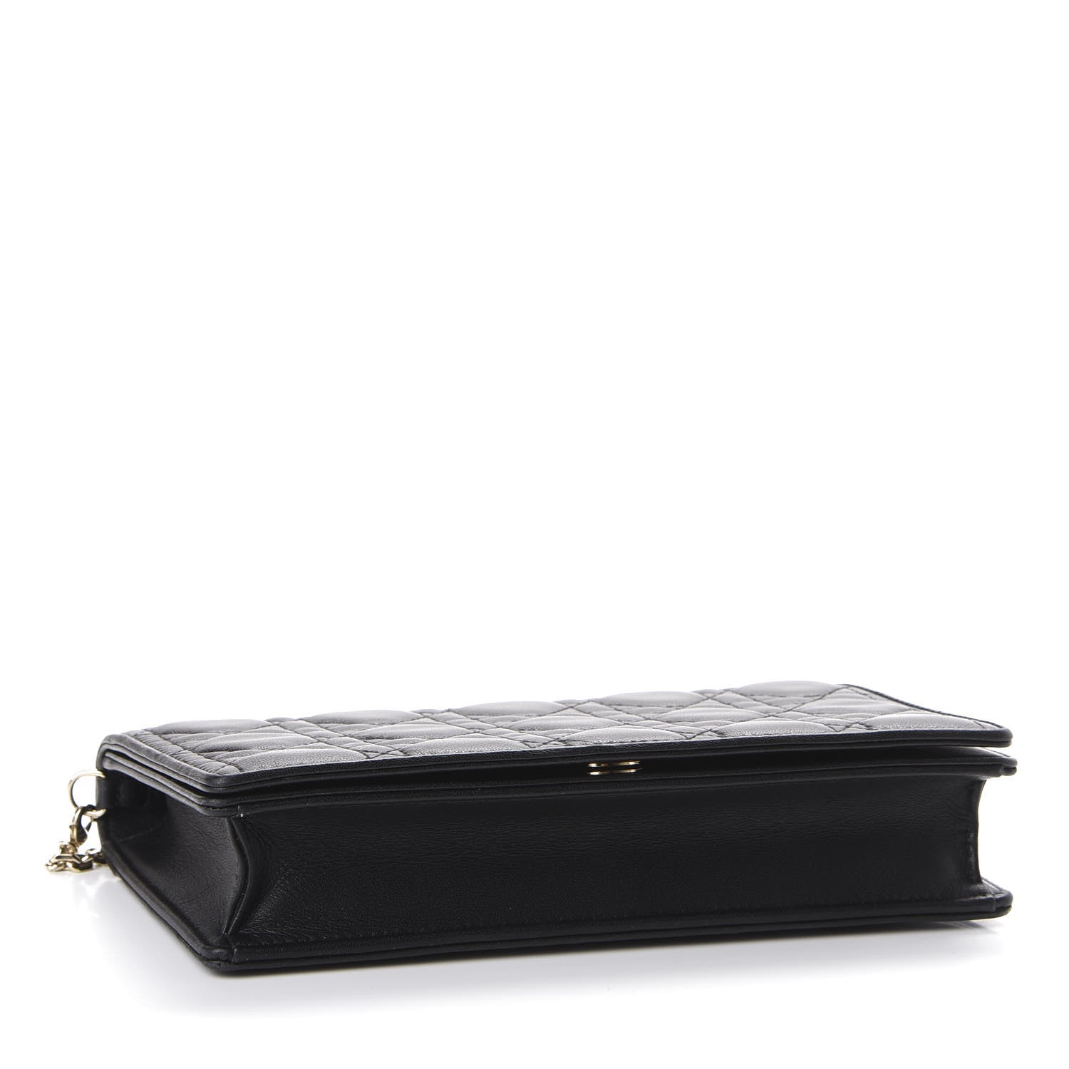 Christian Dior Lambskin Cannage Lady Dior Chain Wallet Black 3 of 13
