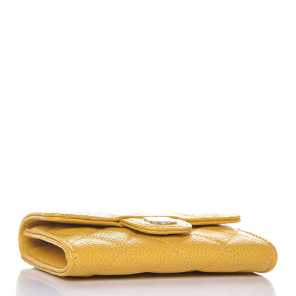 Chanel Caviar Quilted Flap Card Holder Yellow 4 of 9
