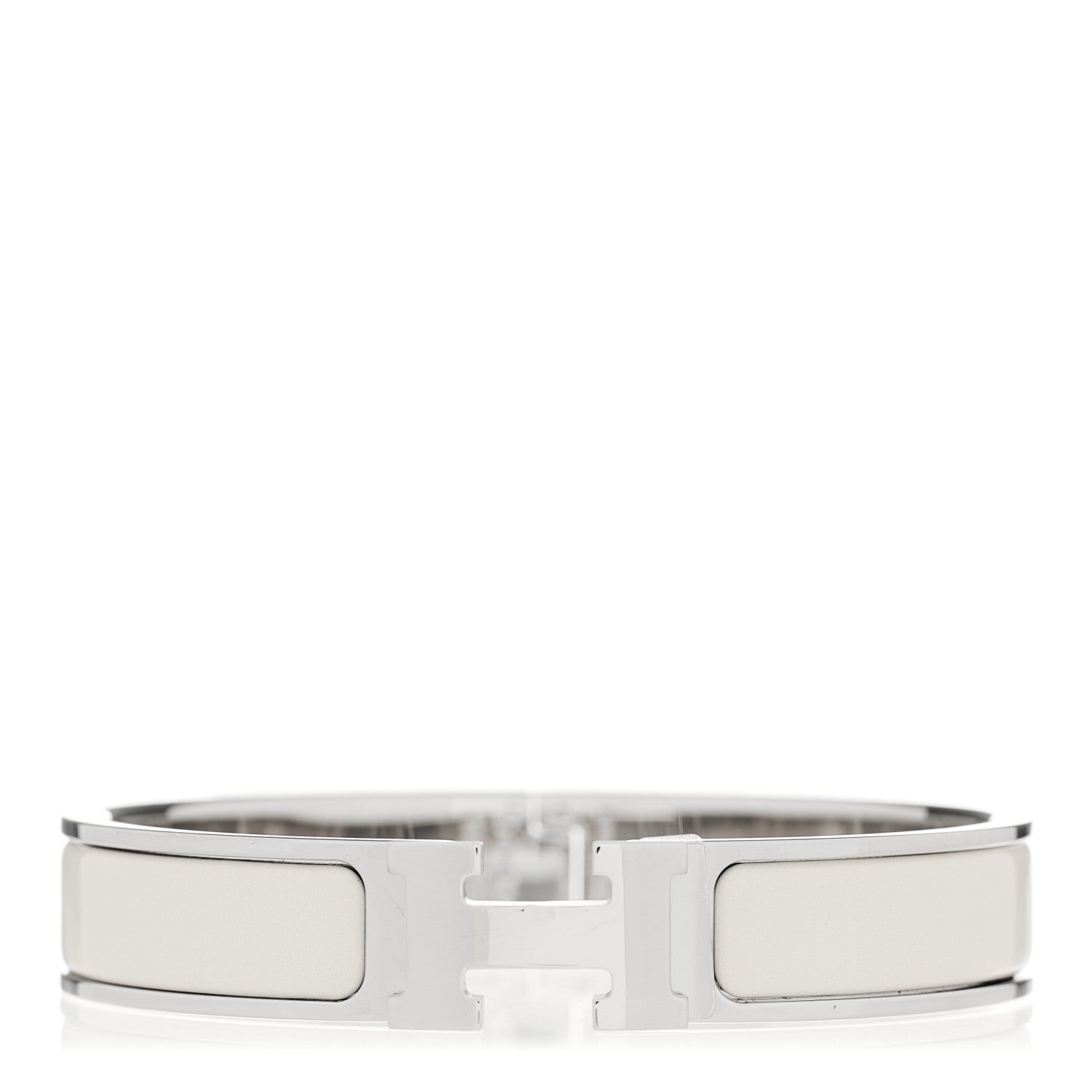 Hermes Enamel Narrow Clic Clac H Bracelet PM White 1 of 4