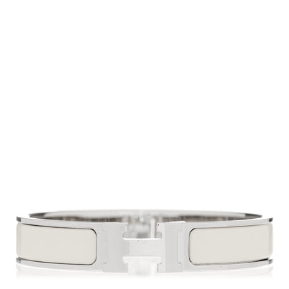 Hermes Enamel Narrow Clic Clac H Bracelet PM White 1 of 4