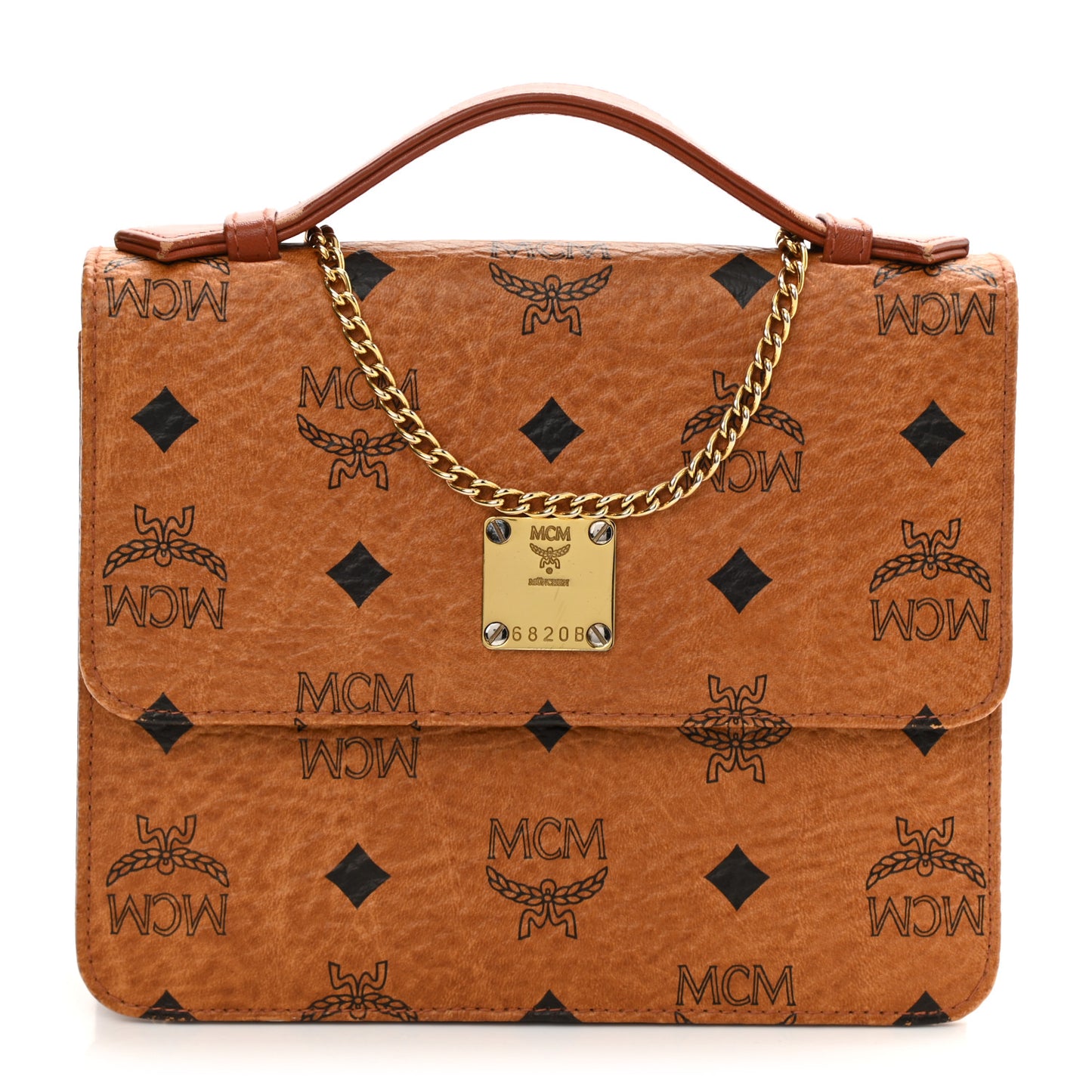 Visetos Flap Shoulder Bag Cognac
