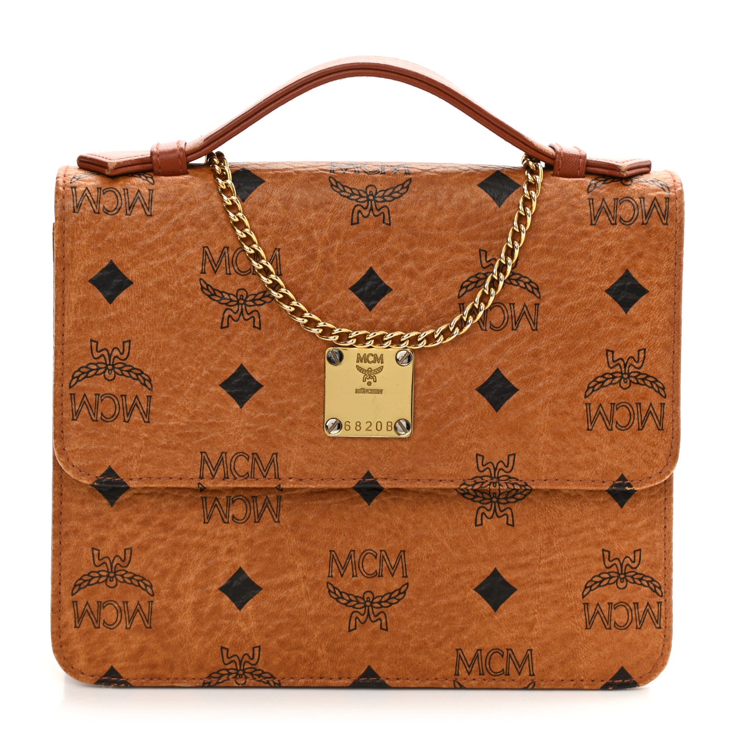 MCM Visetos Flap Shoulder Bag Cognac 1 of 10