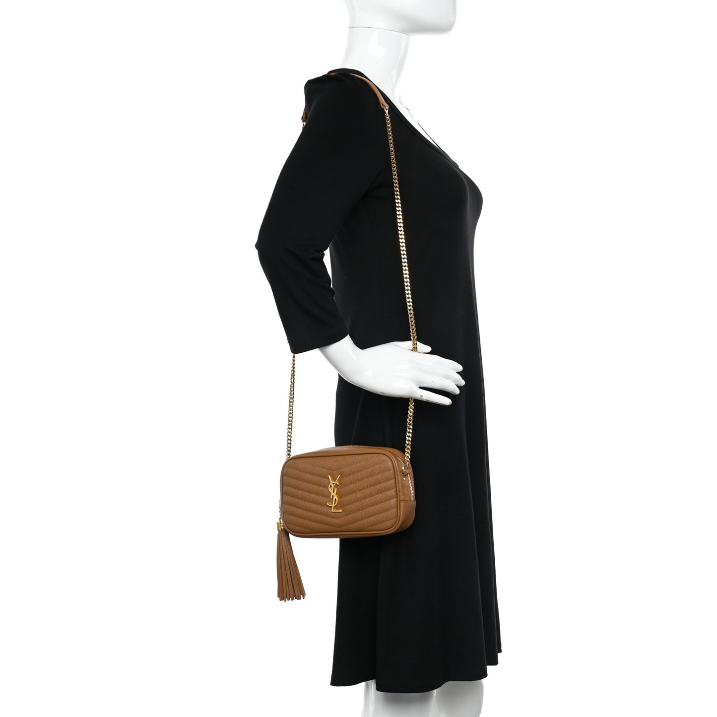 Grain De Poudre Matelasse Monogram Mini Lou Camera Bag Dark Natural