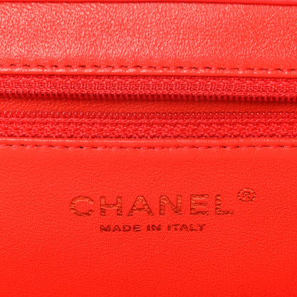 Chanel Lambskin Quilted Clutch Red 7 of 7