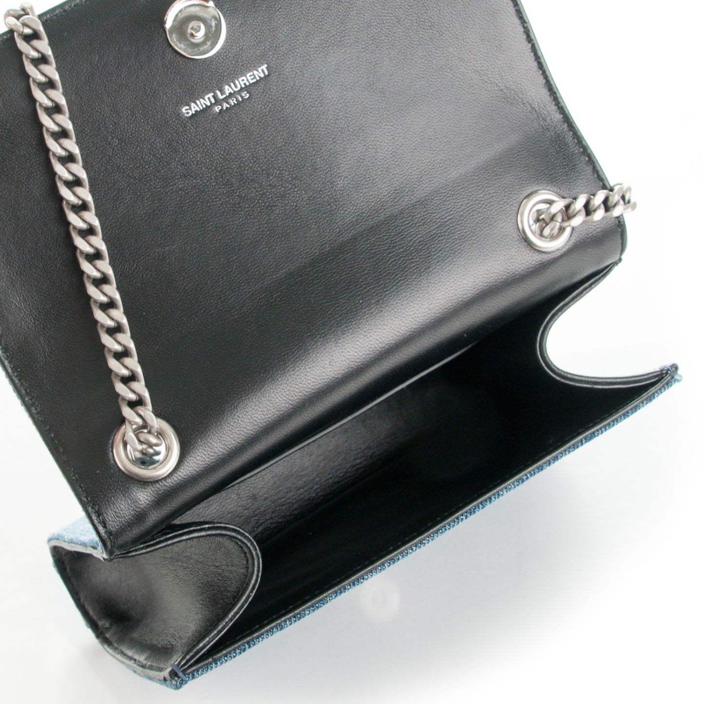 Denim Small Classic Monogram Satchel Blue
