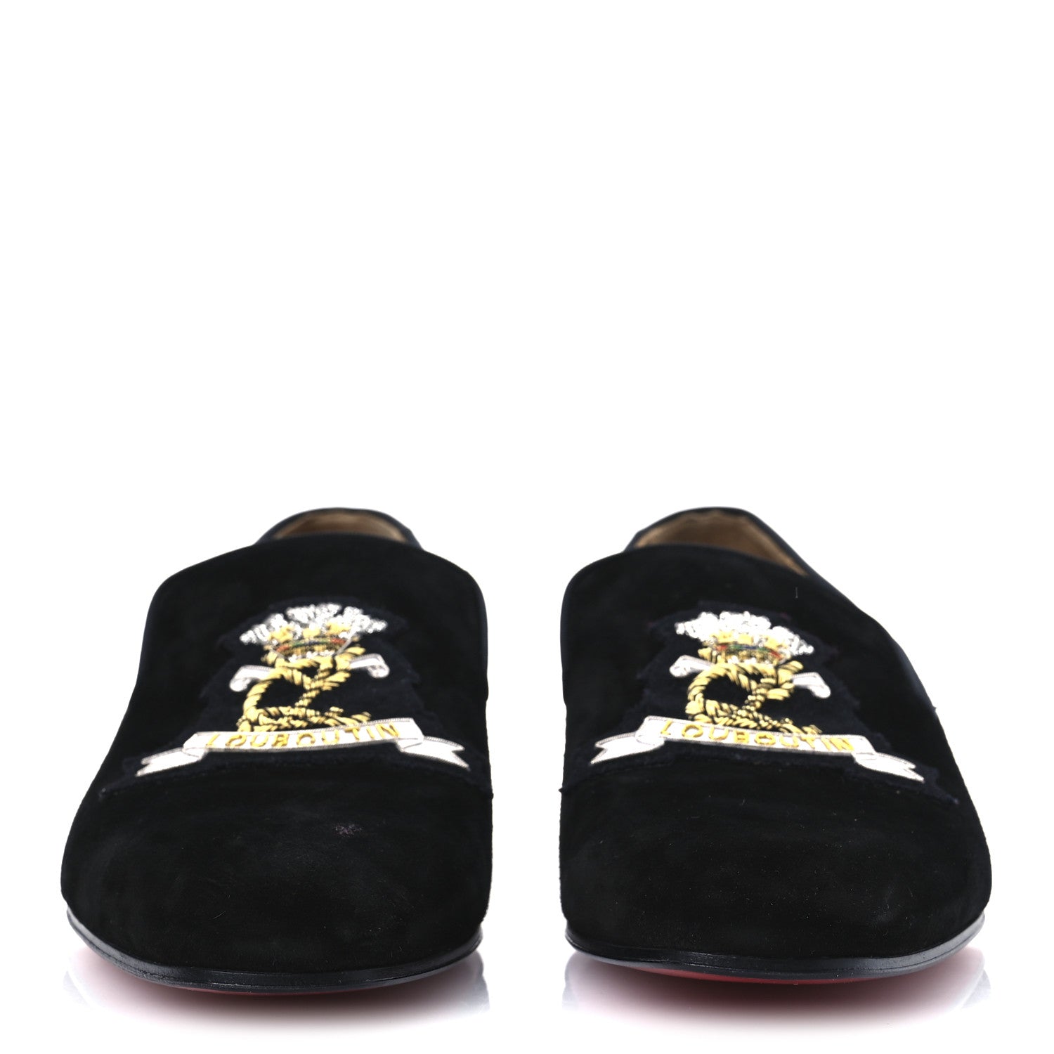 Christian Louboutin Veau Velour Mens Colonnaki Cruise Venetian Flat Loafer 42 Black 3 of 11