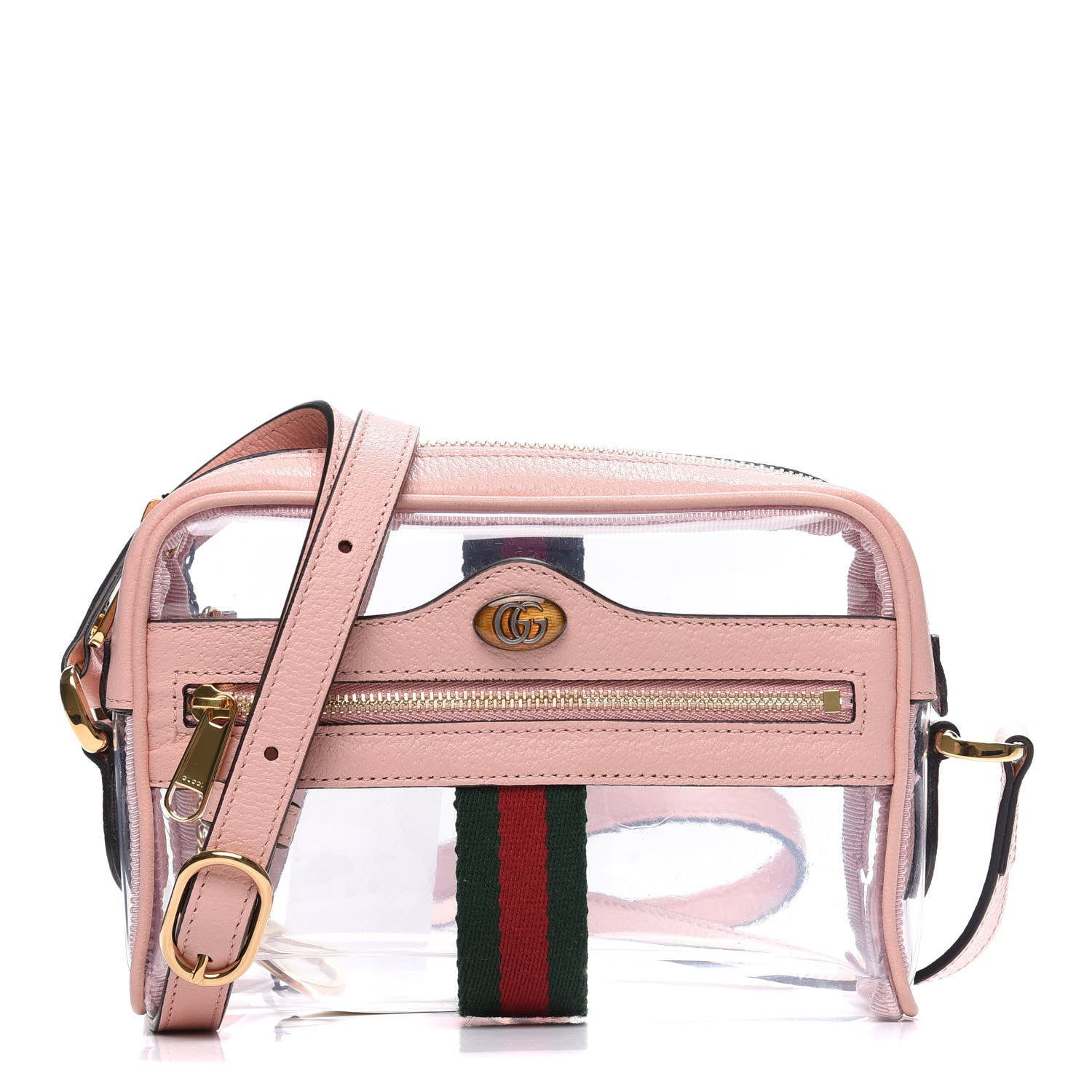 Gucci Vinyl Web Mini Ophidia Transparent Shoulder Bag Perfect Pink 1 of 10