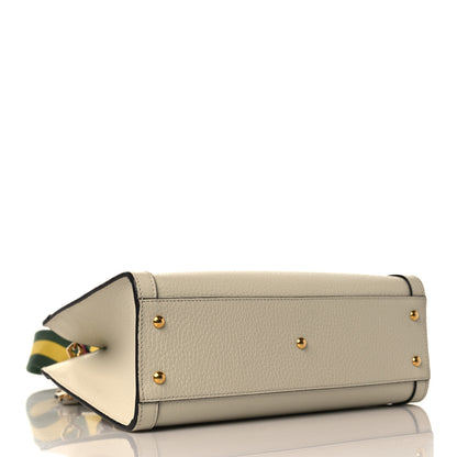 Gucci Textured Dollar Calfskin Web Small Diana Tote Bag Mystic White 6 of 11
