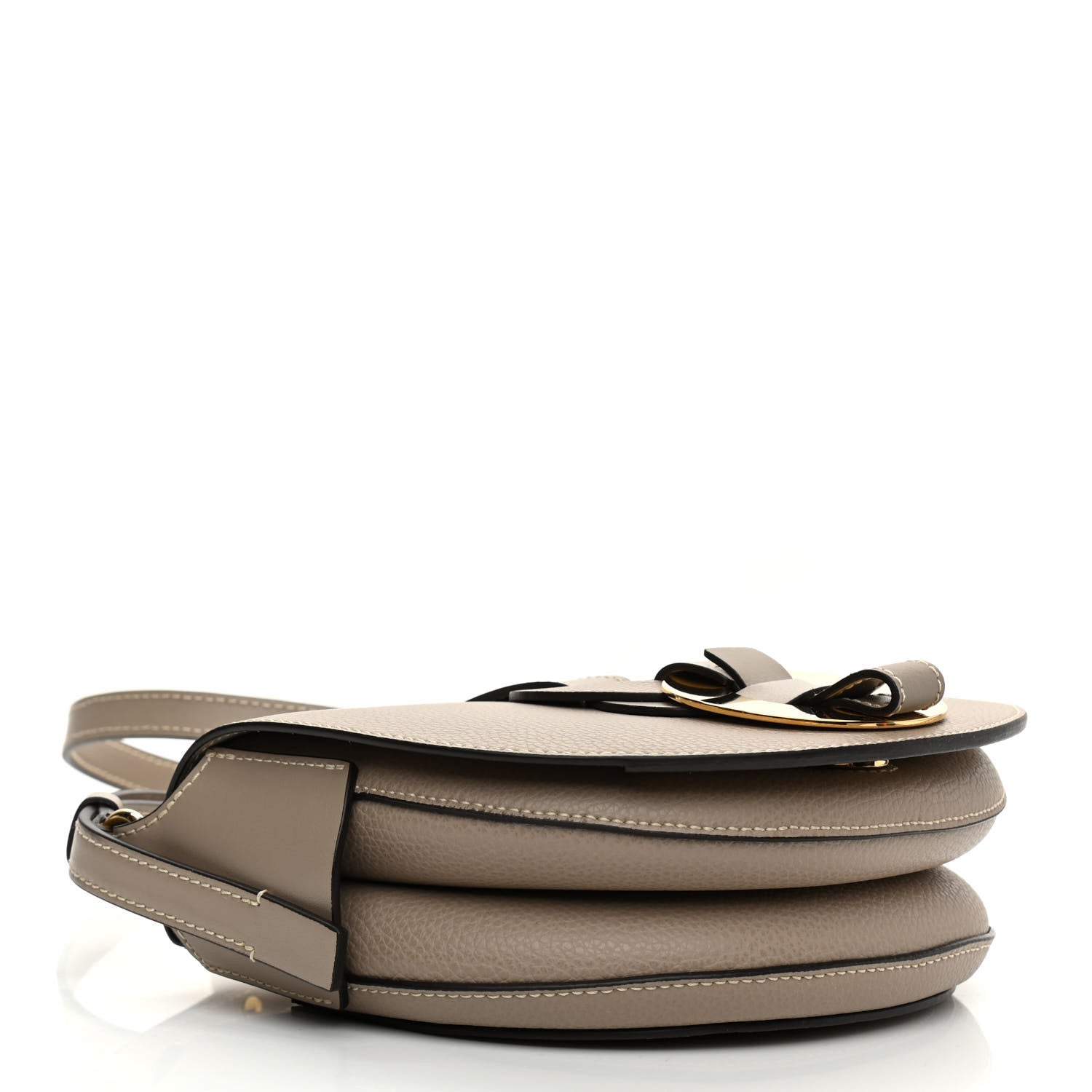 Chloe Grained Calfskin Small Darryl Saddle Crossbody Bag Motty Grey 4 of 8