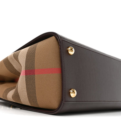 Burberry Calfskin Mega Check Small Banwell Tote  Mahogany Red 8 of 10