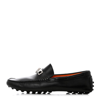 Hermes Supple Calfskin Mens Irving Driving Moccasin Loafers 42 Black 1 of 11