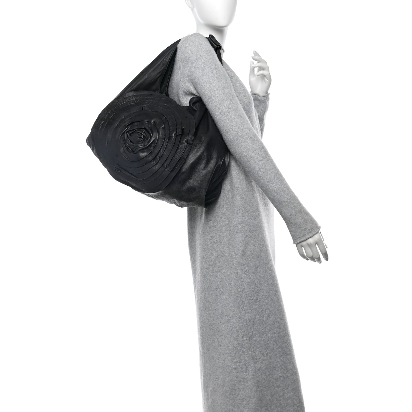 Nappa Petale Rose Hobo Black