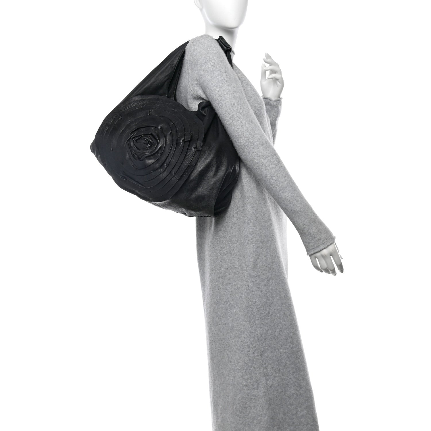 Valentino Garavani Nappa Petale Rose Hobo Black 2 of 15