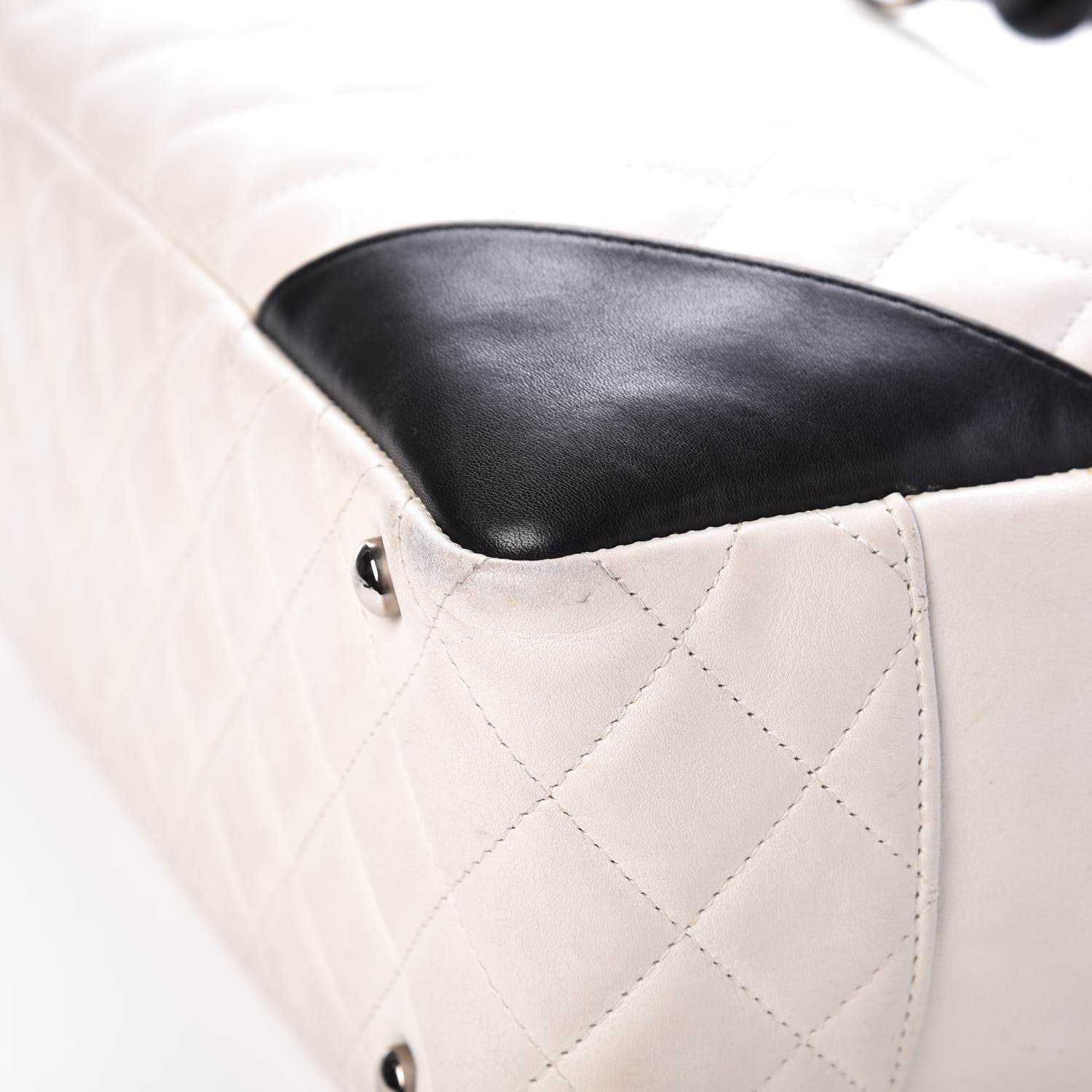 Chanel Calfskin Quilted Large Cambon Bowler Black White 9 of 12