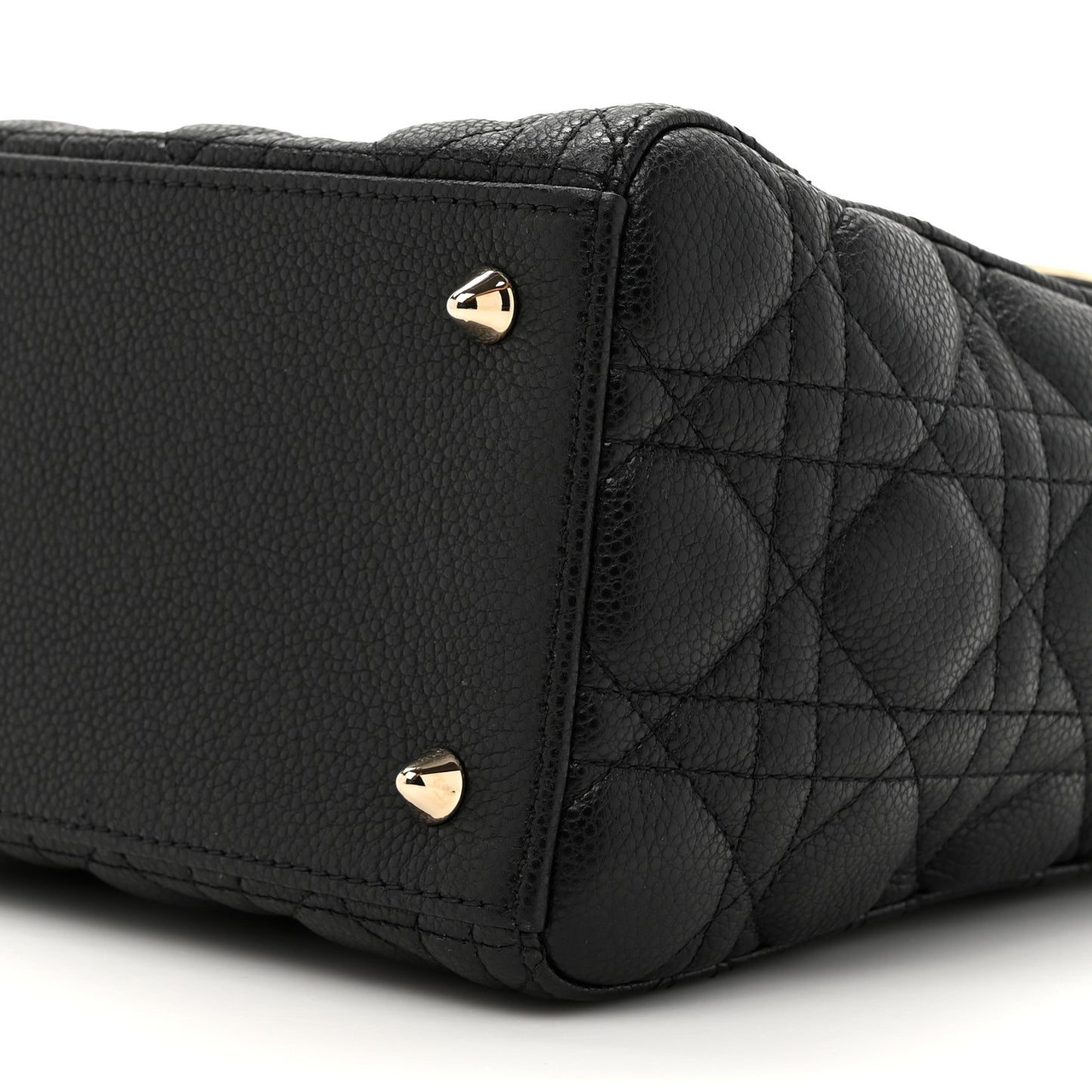 Grained Calfskin Cannage Medium Lady Dior Black