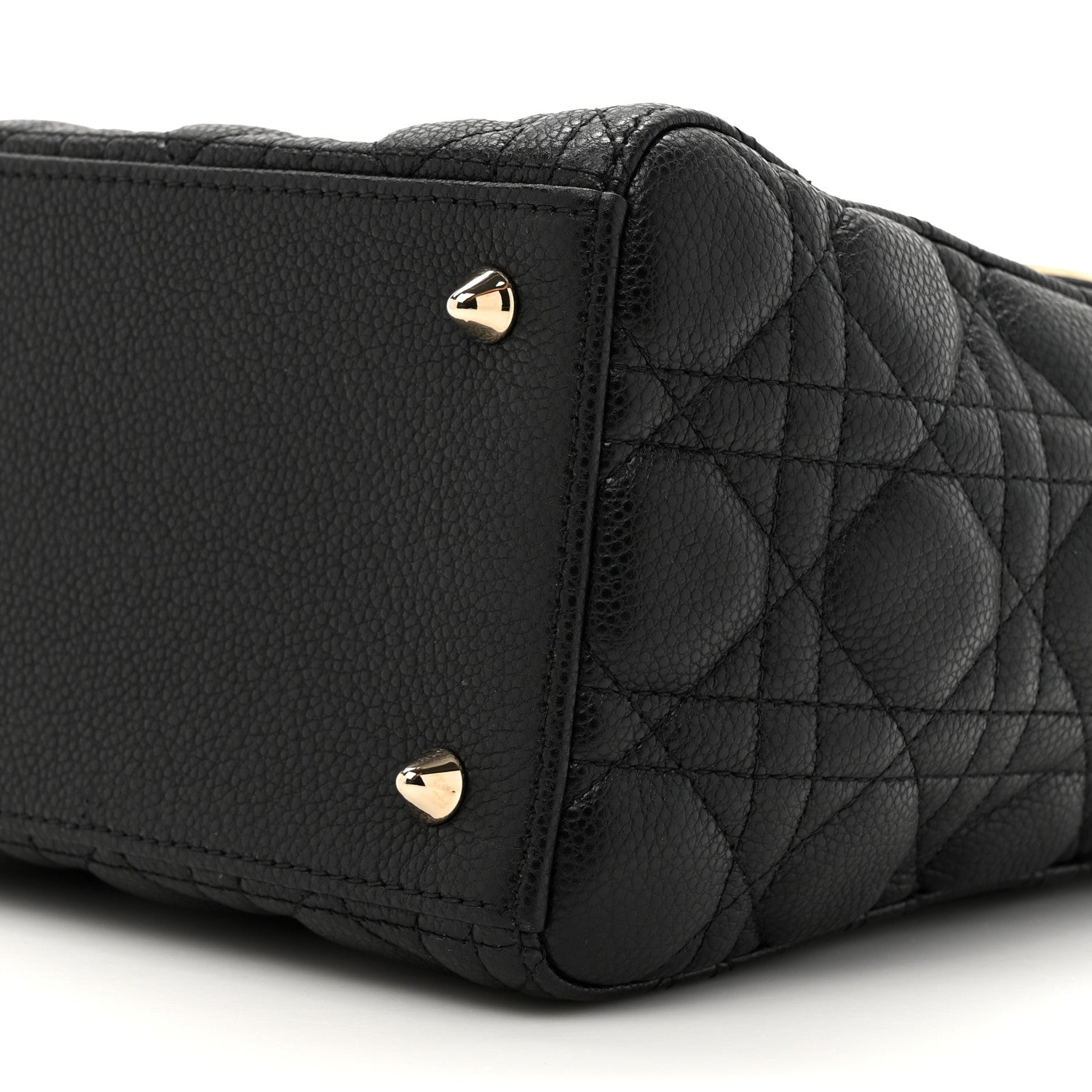 Christian Dior Grained Calfskin Cannage Medium Lady Dior Black 9 of 10