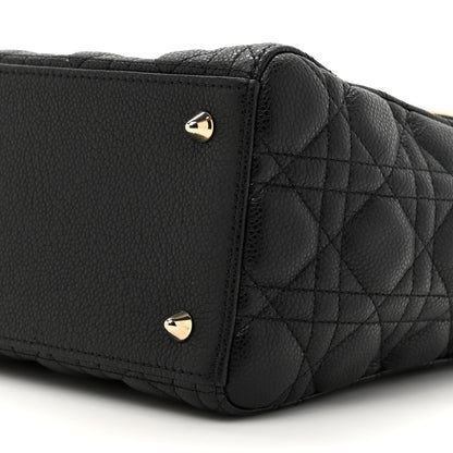 Christian Dior Grained Calfskin Cannage Medium Lady Dior Black 9 of 10