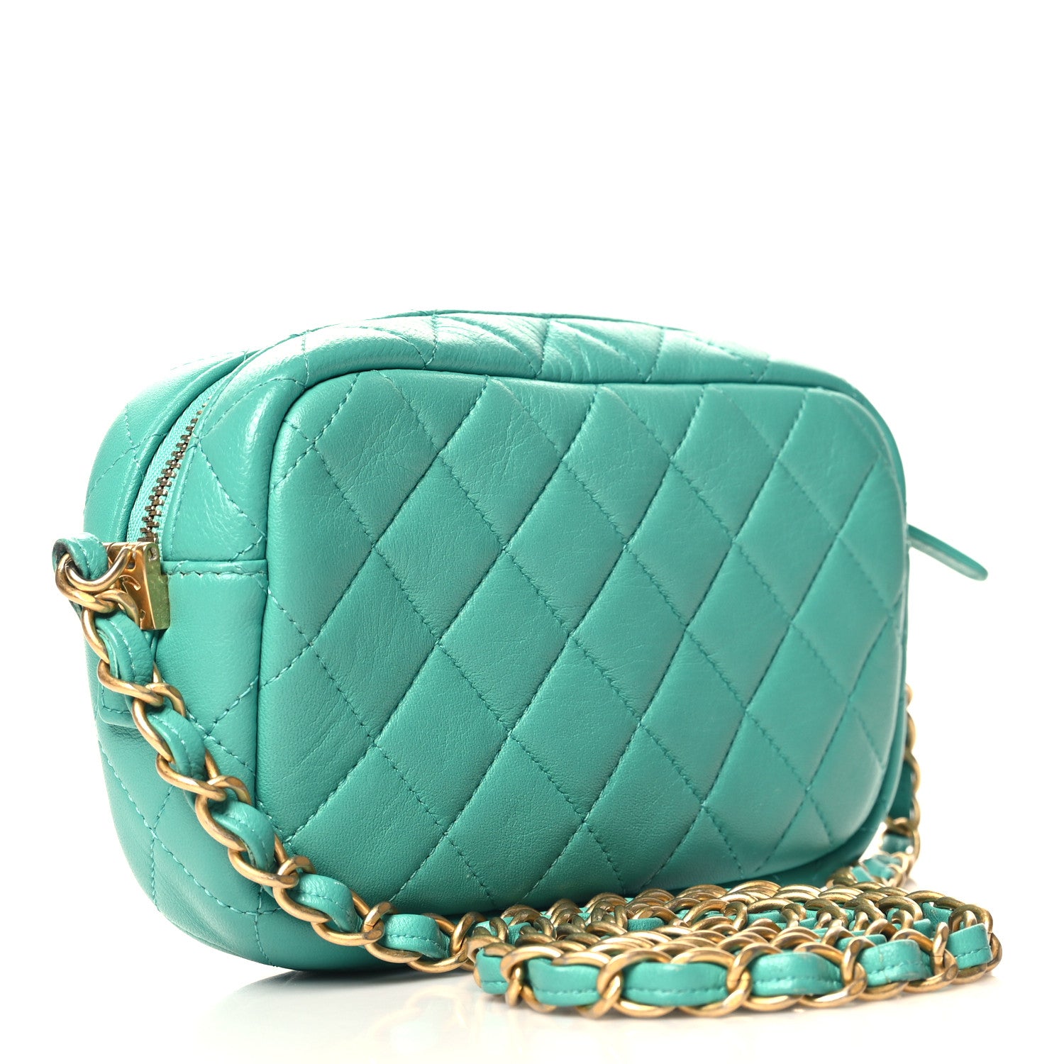 Chanel Lambskin Quilted Small Timeless Camera Case Turquoise 3 of 10
