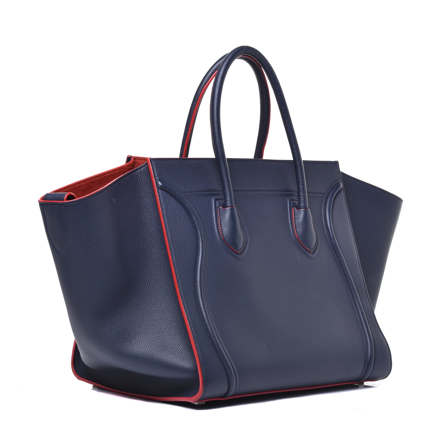 Celine Baby Grained Calfskin Medium Phantom Luggage Steel Blue 3 of 9