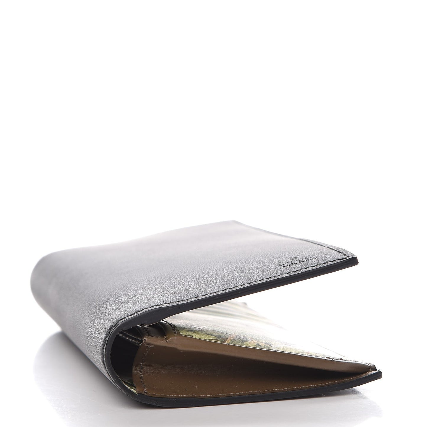 Calfskin Blooms Long Wallet Black