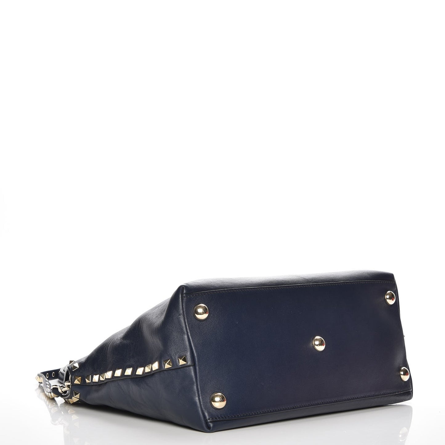 Vitello Rockstud Dome Satchel Marine