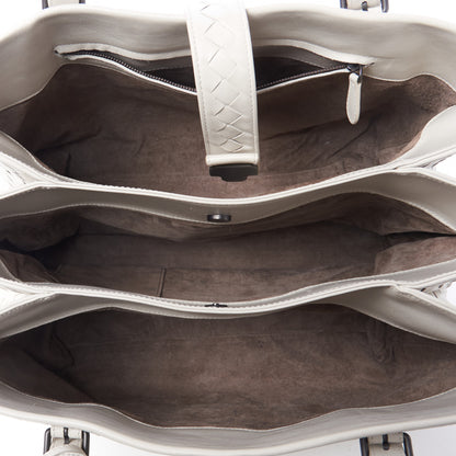 Bottega Veneta Nappa Intrecciato Medium Roma Tote White 6 of 9