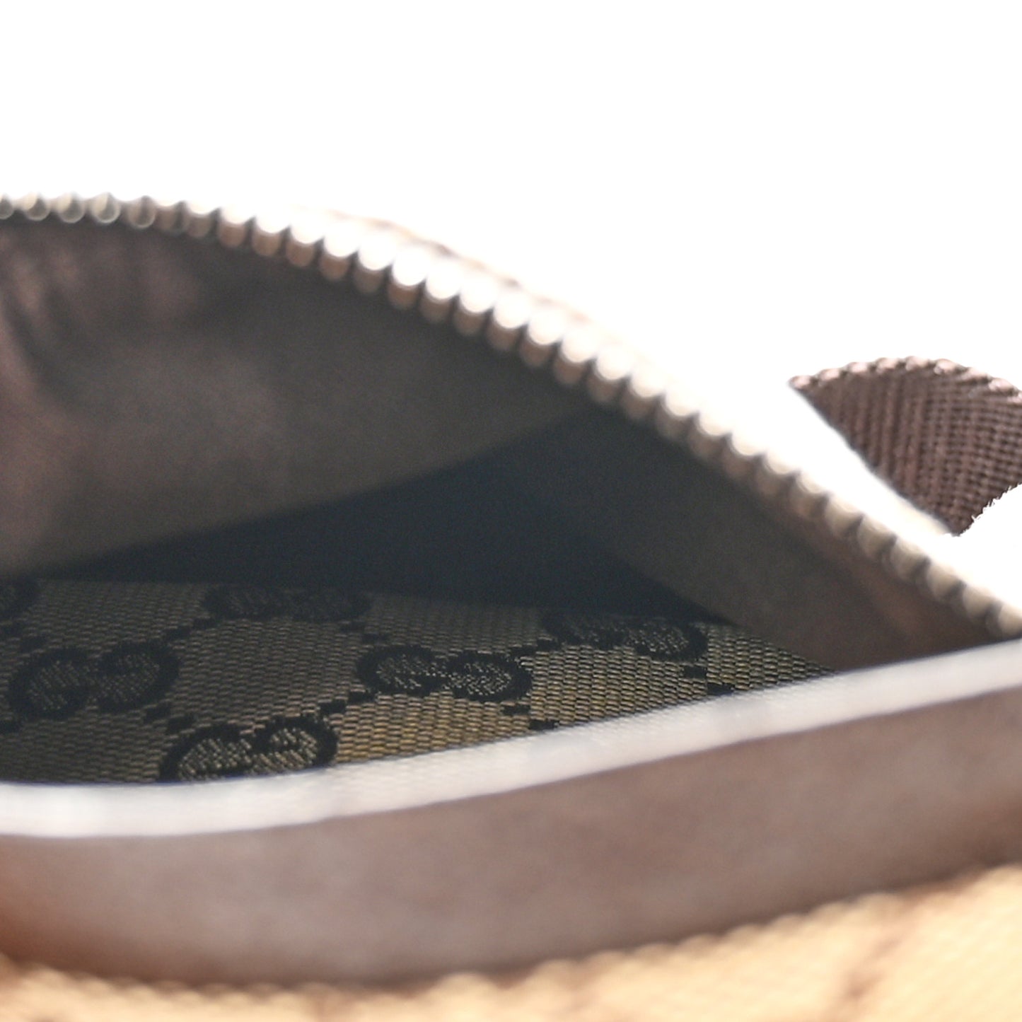 GG Monogram Double Pocket Belt Bag Dark Brown