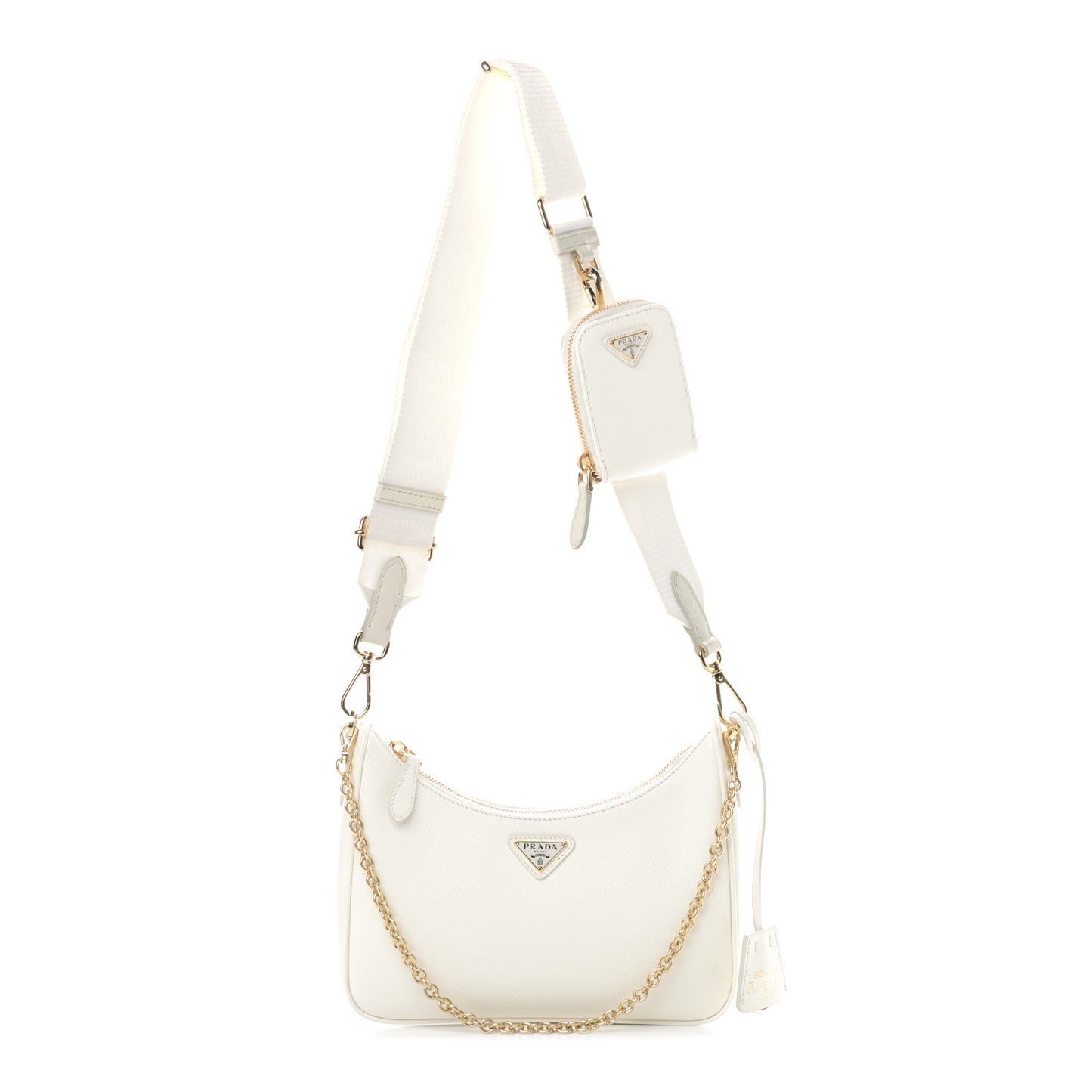 Saffiano Re-Edition 2005 Shoulder Bag White
