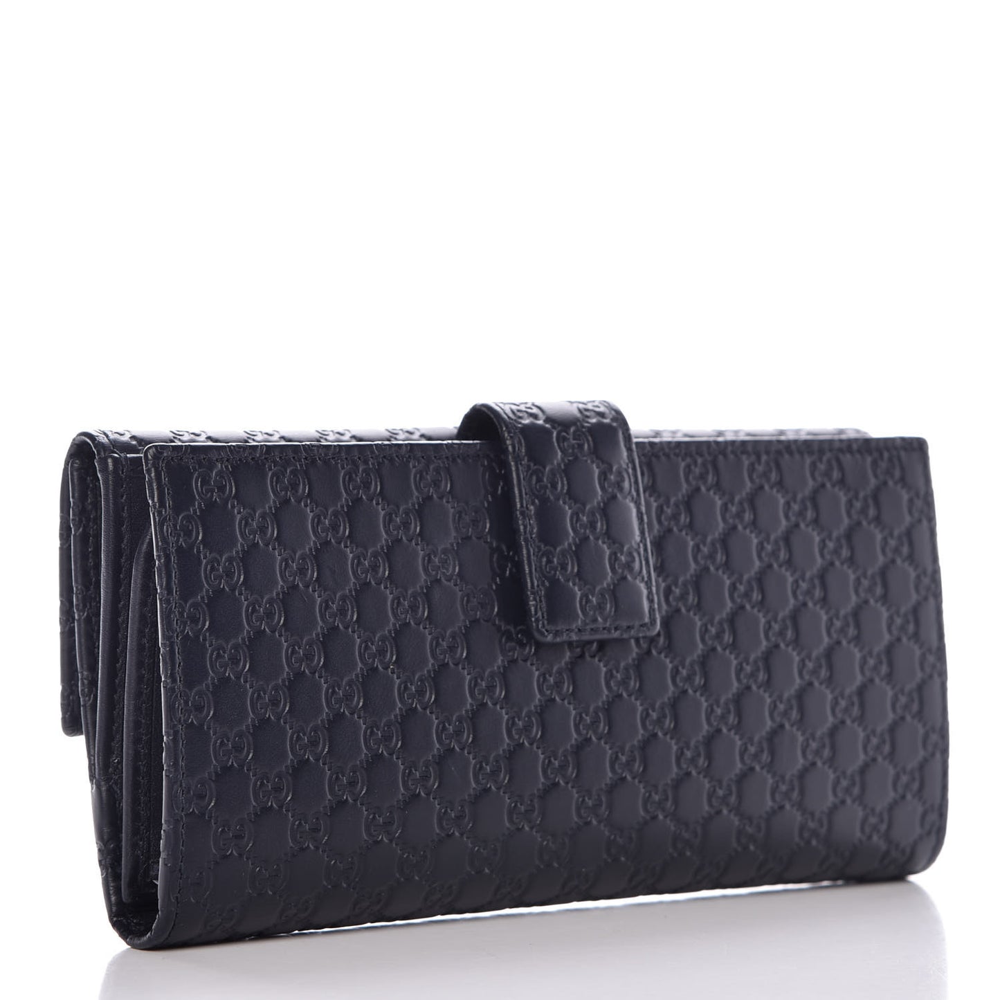 Microguccissima Continental Flap Wallet Navy