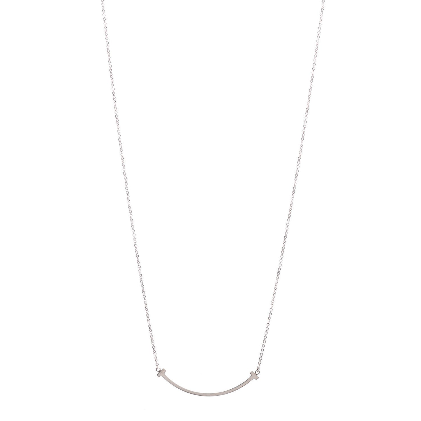 Sterling Silver Small T Smile Pendant Necklace