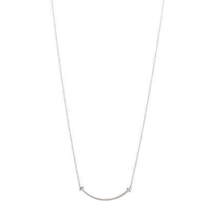 Tiffany Sterling Silver Small T Smile Pendant Necklace 1 of 3