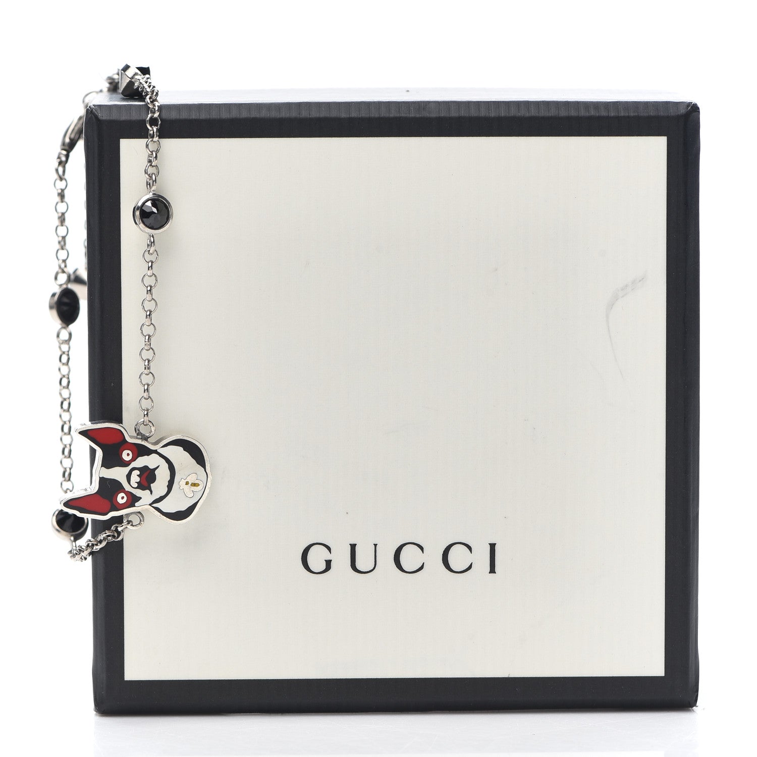 Gucci Sterling Silver Black Spinel Enamel Orso Bracelet 8 of 8