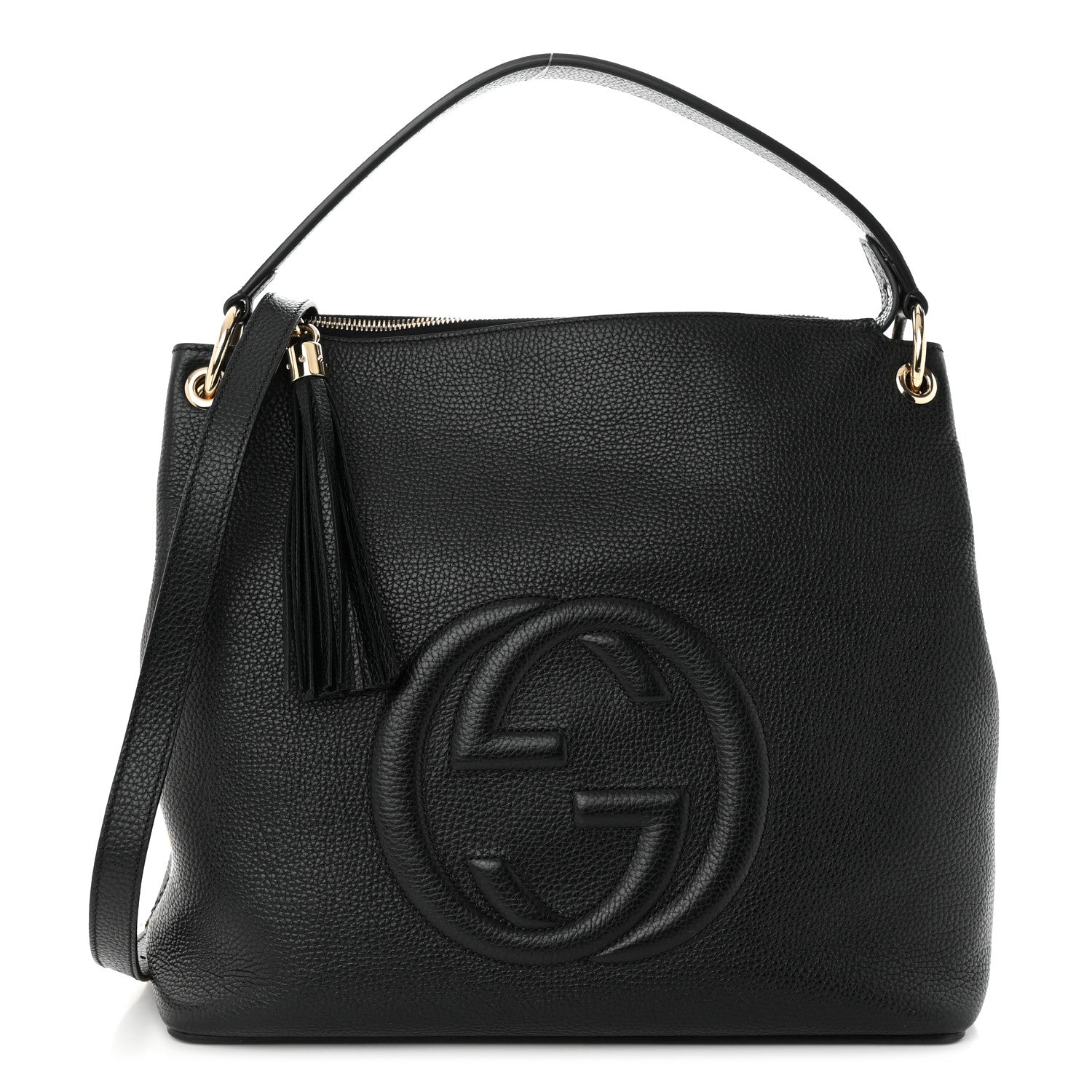 Gucci Pebbled Calfskin Large Soho Hobo Black 1 of 11