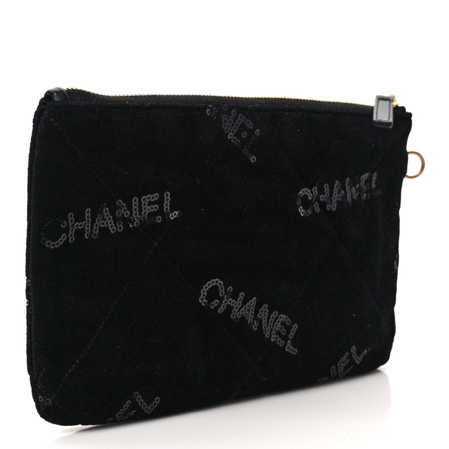 Chanel Velvet Sequin Quilted Chanel 22 Removable Pouch Black 3 of 6