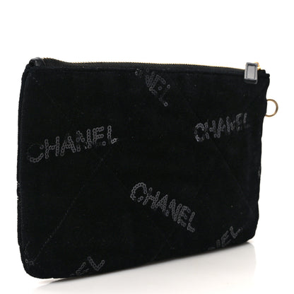 Chanel Velvet Sequin Quilted Chanel 22 Removable Pouch Black 3 of 6