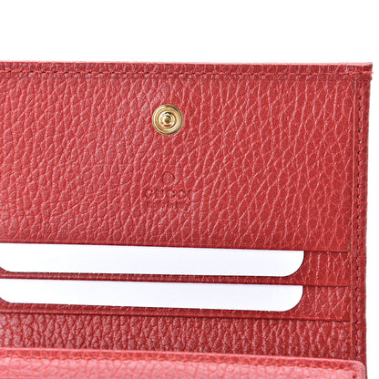 Gucci Pebbled Calfskin GG Marmont Card Case Hibiscus Red 6 of 8